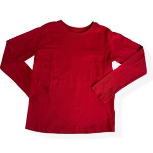 Lands End Red Long Sleeve Cotton Tee Boys Small 6-7